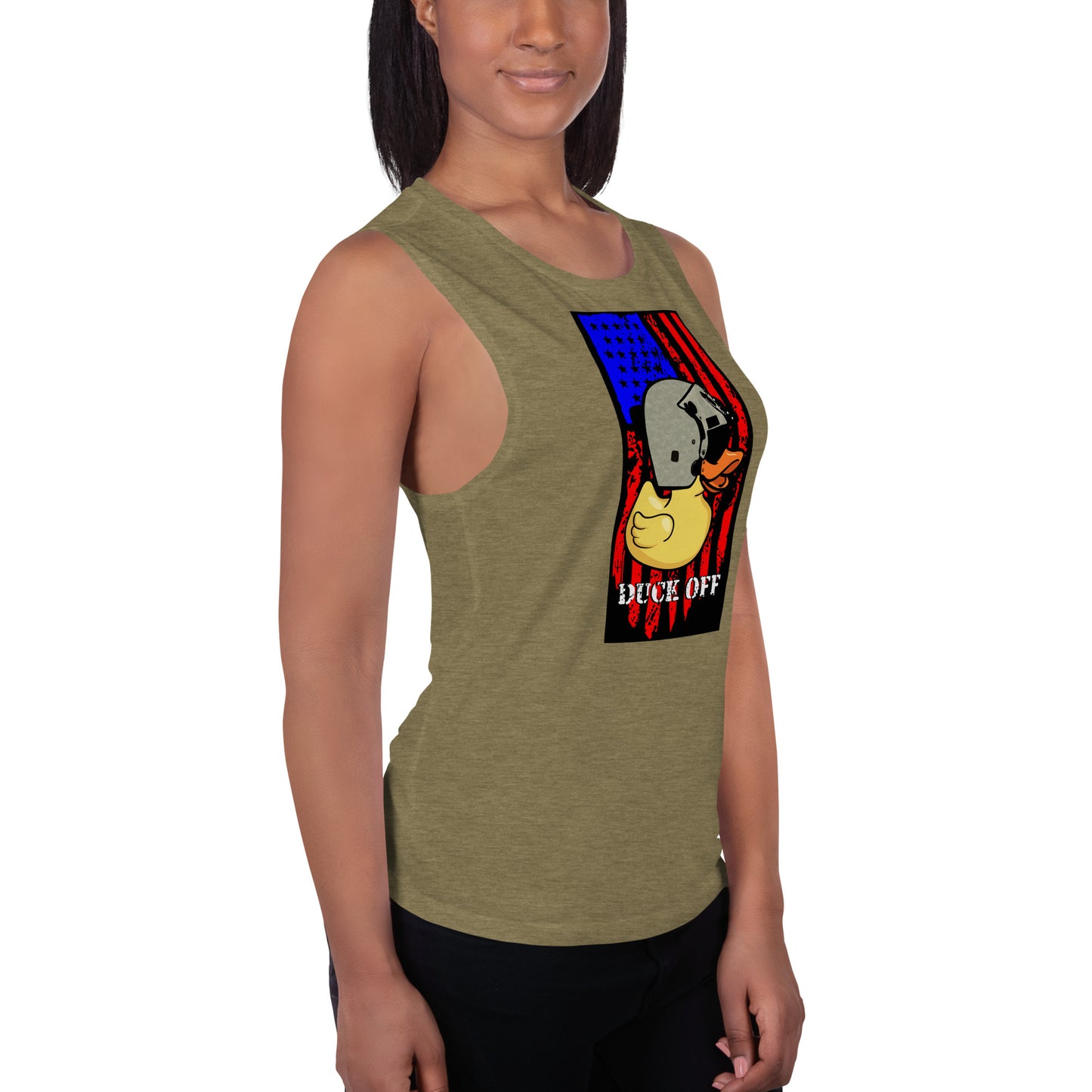 "Duck Off" Ladies’ Muscle Tank