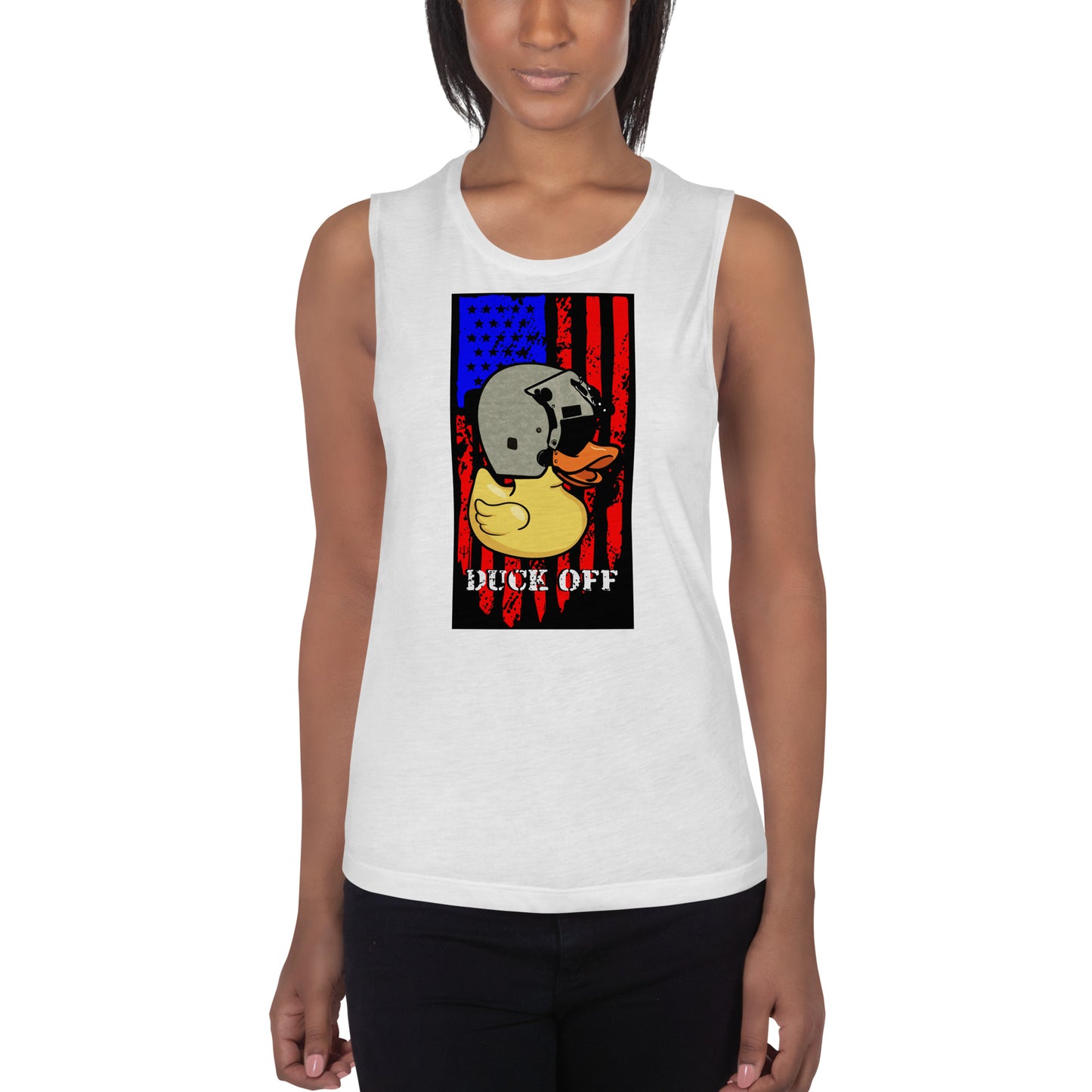 "Duck Off" Ladies’ Muscle Tank