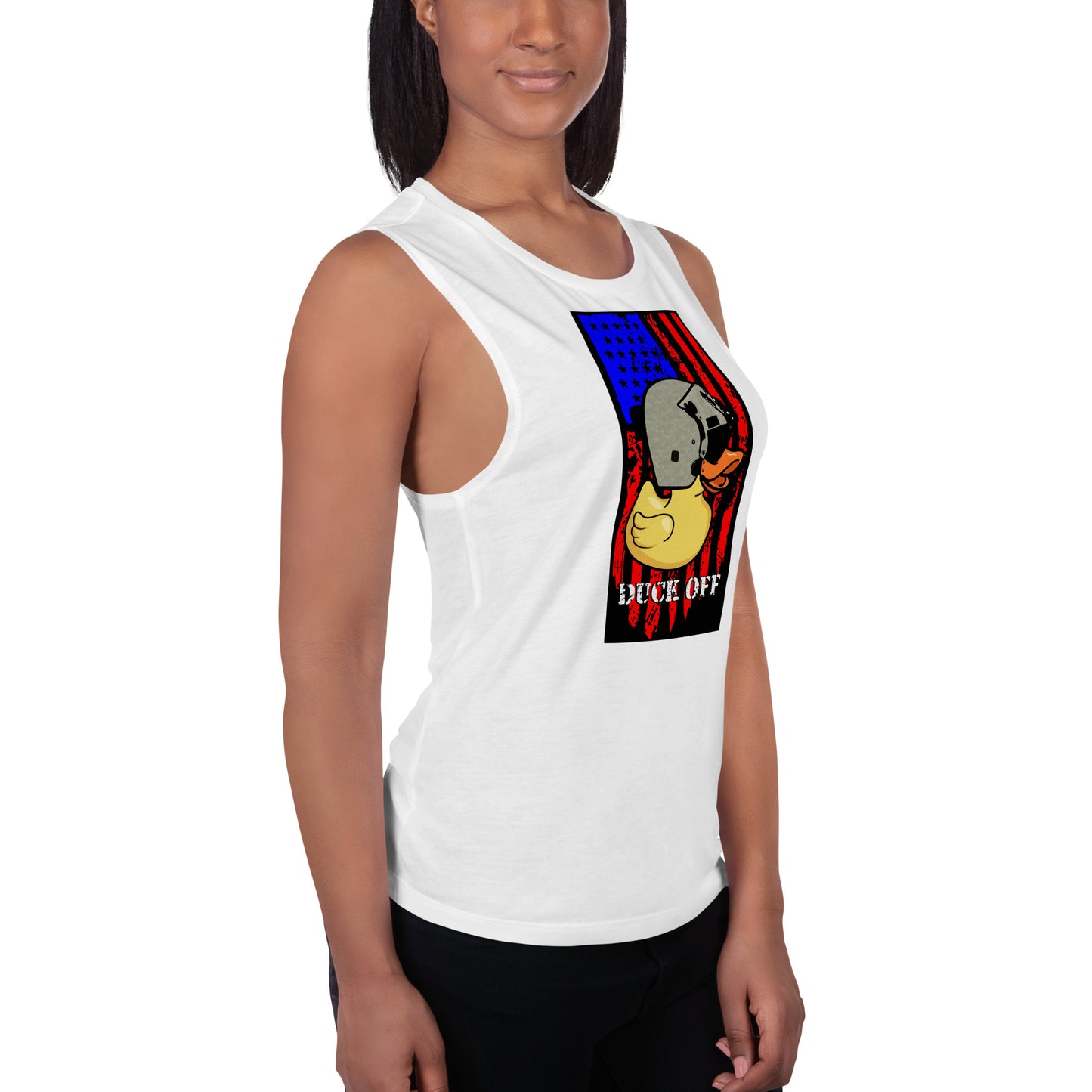 "Duck Off" Ladies’ Muscle Tank