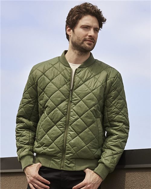 Weatherproof Quilted Packable Bomber - Olive Grey